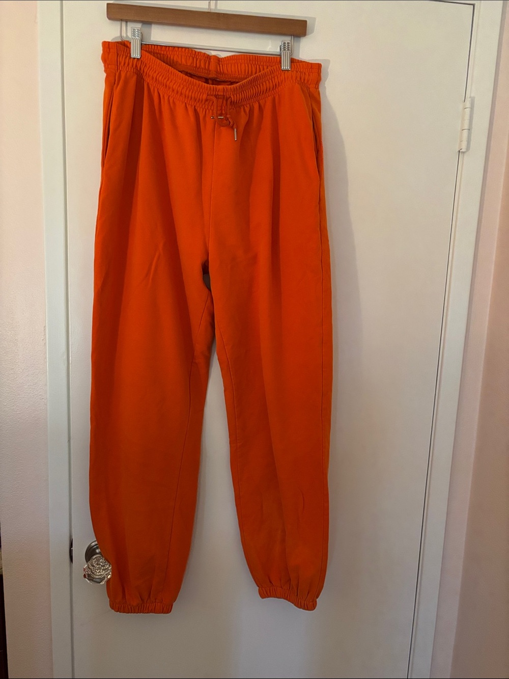 Kids Orange Elastic Waist Jogger Pants